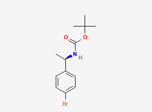 Two-dimensional chemical structure of (R)-tert-Butyl (1-(4-bromophenyl)ethyl)carbamate