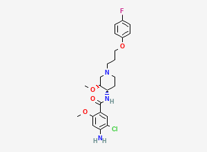 Two-dimensional chemical structure of 4-amino-5-chloro-N-[(3R,4S)-1-[3-(4-fluorophenoxy)propyl]-3-methoxypiperidin-4-yl]-2-methoxybenzamide