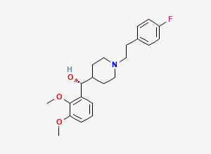 Two-dimensional chemical structure of (+)-alpha-(2,3-Dimethoxyphenyl)-1-(2-(4-fluorophenyl)ethyl)-4-piperidinemethanol