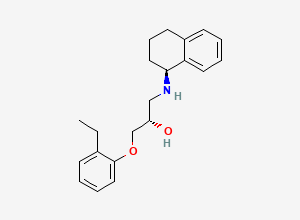 Two-dimensional chemical structure of (2S)-1-(2-Ethylphenoxy)-3-(((1S)-1,2,3,4-tetrahydro-1-naphthalenyl)amino)-2-propanol
