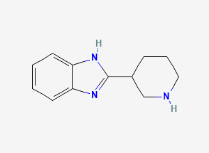 Two-dimensional chemical structure of 2-(piperidin-3-yl)-1H-1,3-benzodiazole