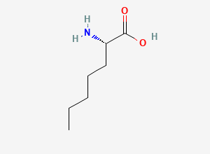 Two-dimensional chemical structure of (2S)-2-aminoheptanoic acid