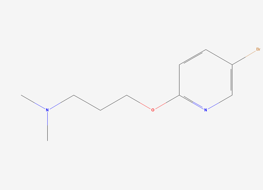 Two-dimensional chemical structure of (3-((5-Bromopyridin-2-yl)oxy)propyl)dimethylamine