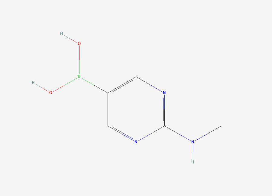 Two-dimensional chemical structure of (2-(Methylamino)pyrimidin-5-yl)boronic acid