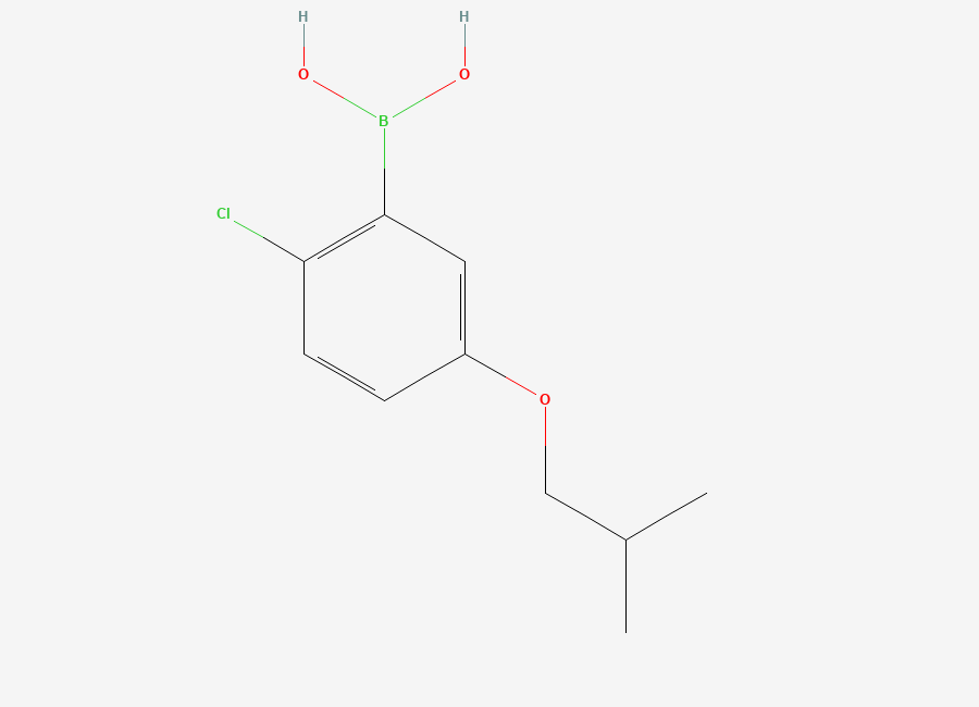 Two-dimensional chemical structure of 2-Chloro-5-isobutoxyphenylboronic acid