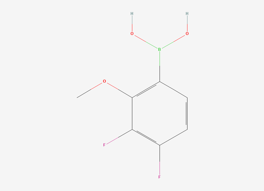 Two-dimensional chemical structure of (3,4-Difluoro-2-methoxyphenyl)boronic acid