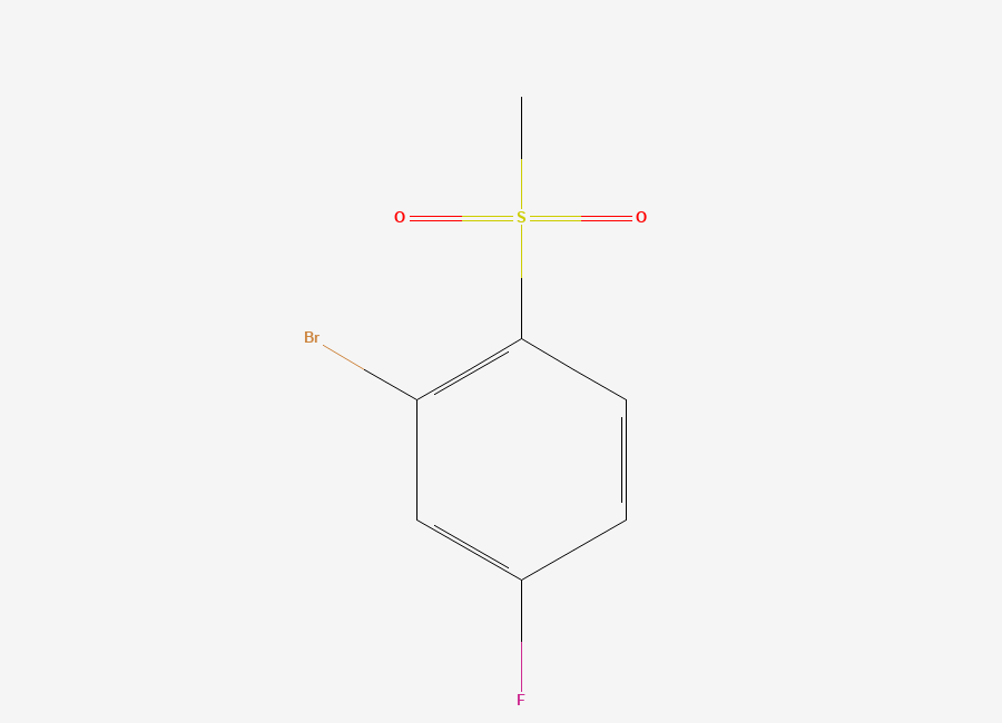 Two-dimensional chemical structure of 2-Bromo-4-fluoro-1-(methylsulfonyl)benzene