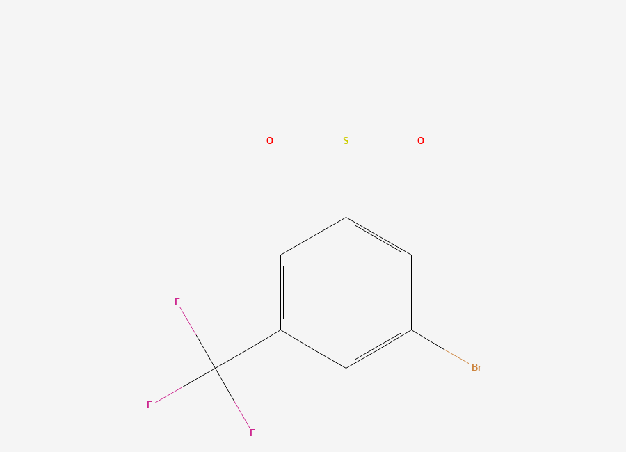 Two-dimensional chemical structure of 1-Bromo-3-(methylsulfonyl)-5-(trifluoromethyl)benzene