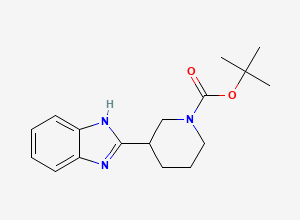 Two-dimensional chemical structure of 2-(N-Boc-piperidin-3-yl)-1H-benzoimidazole