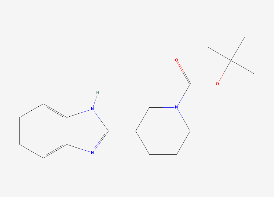 Two-dimensional chemical structure of 2-(N-Boc-piperidin-3-yl)-1H-benzoimidazole