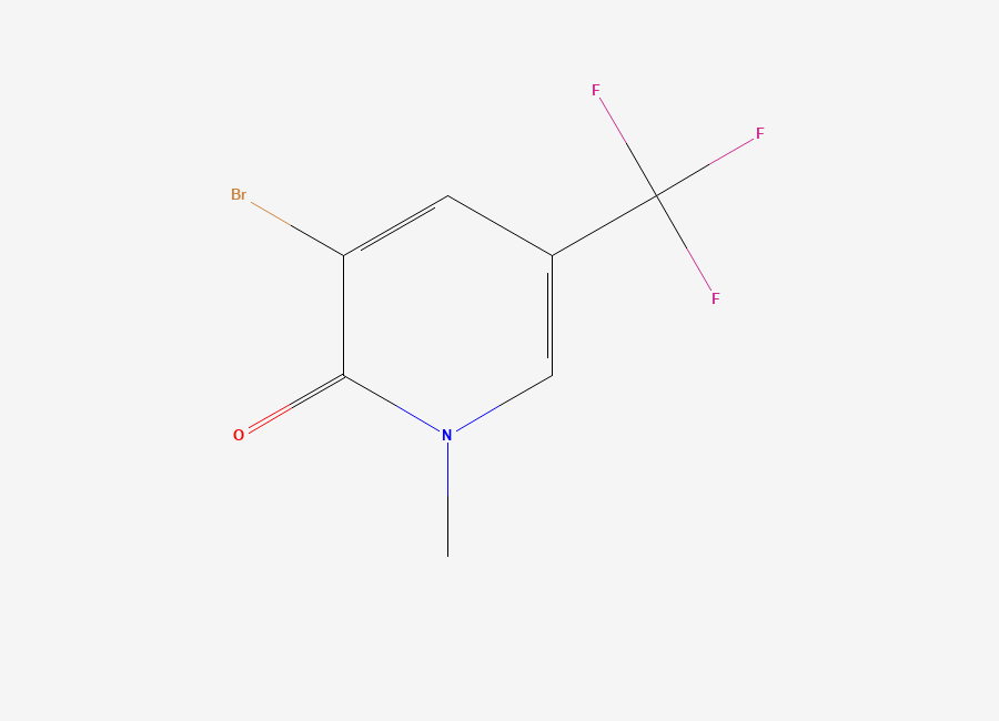 Two-dimensional chemical structure of 3-Bromo-1-methyl-5-(trifluoromethyl)-1,2-dihydropyridin-2-one