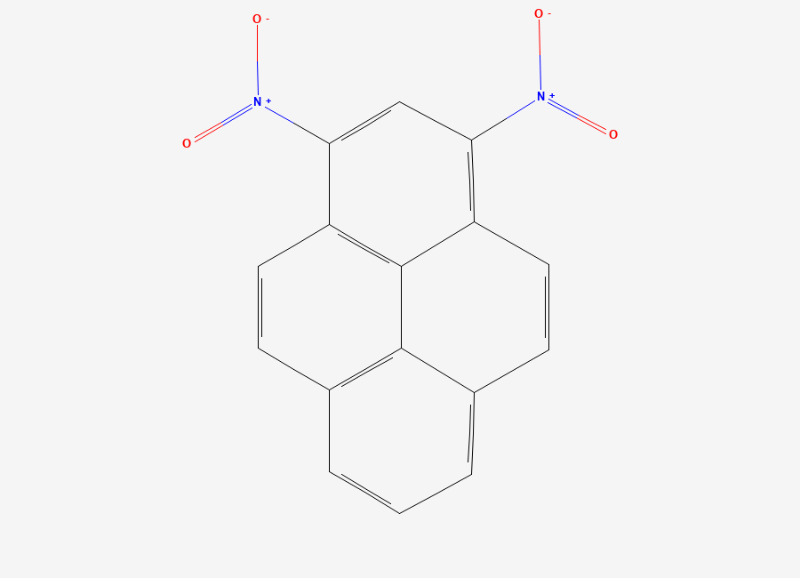 Two-dimensional chemical structure of 1,3-Dinitropyrene, CAS 75321-20-9
