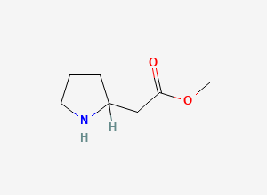 Two-dimensional chemical structure of Methyl 2-(pyrrolidin-2-yl)acetate