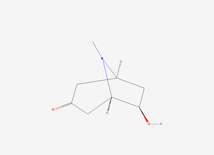 Two-dimensional chemical structure of (+-)-6beta-Hydroxytropinone