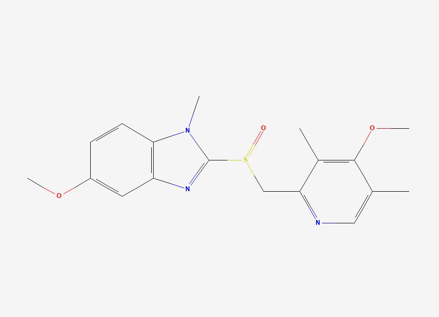 Two-dimensional chemical structure of N1-Methyl Omeprazole / Omeprazole N-Methyl 5-Methoxy Analog, CAS 89352-76-1