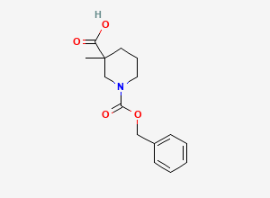 Two-dimensional chemical structure of 1-[(Benzyloxy)carbonyl]-3-methylpiperidine-3-carboxylic acid