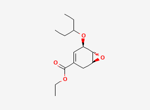 Two-dimensional chemical structure of (1S,5R,6R)-Ethyl 5-(pentan-3-yloxy)-7-oxabicyclo[4.1.0]hept-3-ene-3-carboxylate