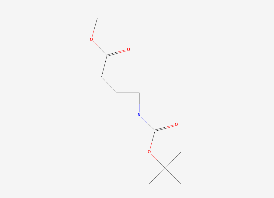 Two-dimensional chemical structure of tert-Butyl 3-(2-methoxy-2-oxoethyl)azetidine-1-carboxylate