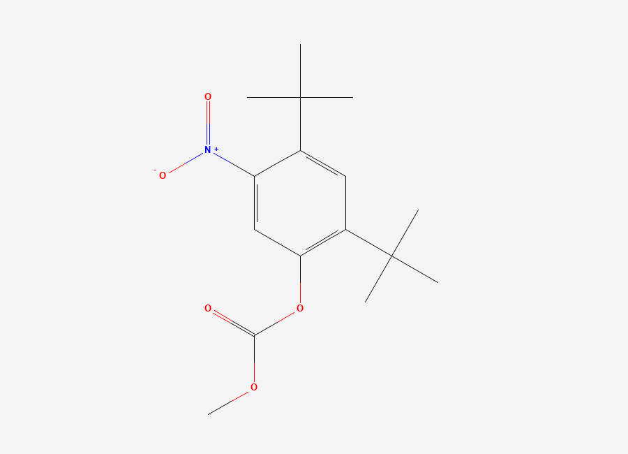 Two-dimensional chemical structure of 2,4-Di-tert-butyl-5-nitrophenyl methyl carbonate