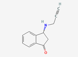 Two-dimensional chemical structure of (3R)-2,3-Dihydro-3-(2-propyn-1-ylamino)-1H-inden-1-one