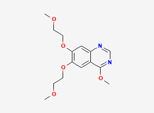 Two-dimensional chemical structure of 6,7-bis(2-Methoxyethoxy)-4-methoxyquinazoline, CAS 1312937-41-9