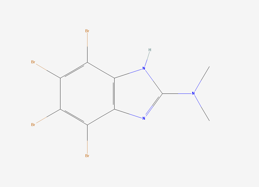 Two-dimensional chemical structure of 2-dimethylamino-4,5,6,7-tetrabromo-1H-benzimidazole