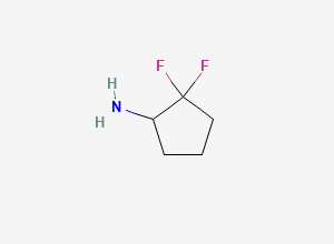 Two-dimensional chemical structure of 2,2-Difluorocyclopentan-1-amine