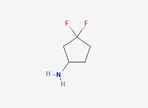 Two-dimensional chemical structure of 3,3-Difluorocyclopentanamine