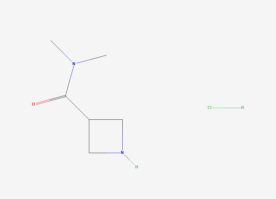 Two-dimensional chemical structure of N,N-dimethylazetidine-3-carboxamide hydrochloride