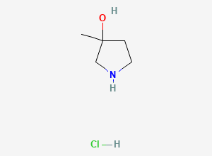 Two-dimensional chemical structure of 3-Methylpyrrolidin-3-ol hydrochloride