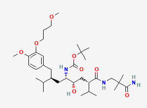Two-dimensional chemical structure of N-Boc Aliskiren/ Aliskiren t-Butyl Carbamate Impurity, CAS 173338-07-3