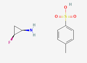 Two-dimensional chemical structure of (1R,2S)-2-fluorocyclopropan-1-amine;4-methylbenzenesulfonic acid