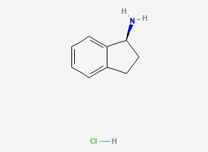 Two-dimensional chemical structure of (1S)-2,3-dihydro-1H-inden-1-amine hydrochloride