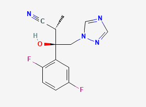 Two-dimensional chemical structure of (alphaS,betaR)-beta-(2,5-Difluorophenyl)-beta-hydroxy-alpha-methyl-1H-1,2,4-triazole-1-butanenitrile
