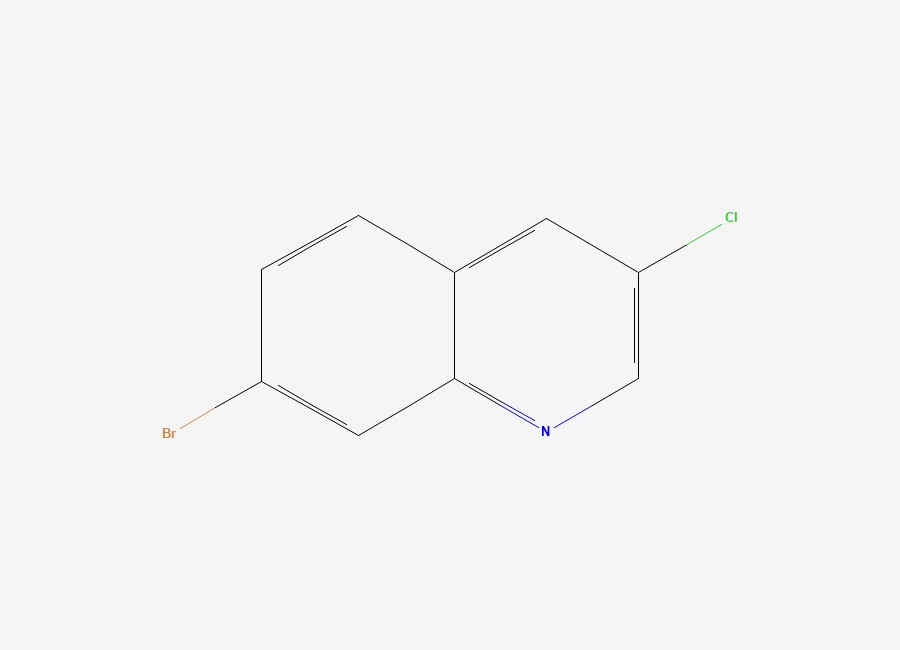 Two-dimensional chemical structure of 7-Bromo-3-chloroquinoline