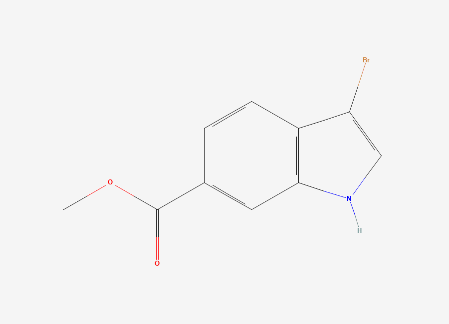Two-dimensional chemical structure of methyl 3-bromo-1H-indole-6-carboxylate
