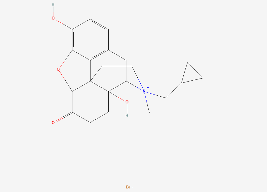 Two-dimensional chemical structure of 17S-Naltrexone Methobromide, CAS 916045-21-1