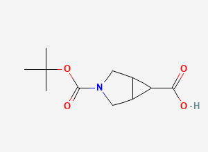 Two-dimensional chemical structure of 3-((Tert-butoxy)carbonyl)-3-azabicyclo(3.1.0)hexane-6-carboxylic acid