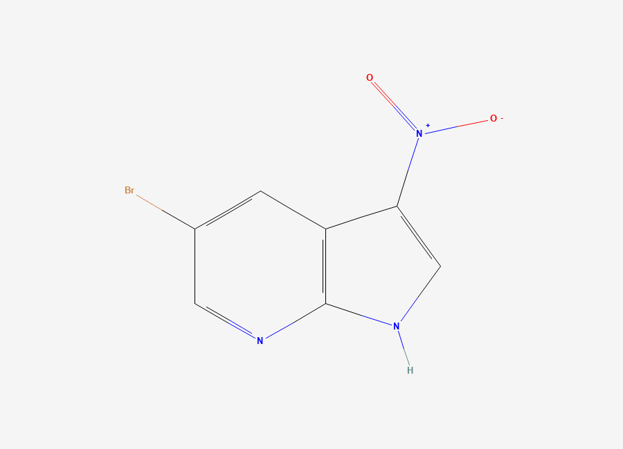 Two-dimensional chemical structure of 5-Bromo-3-nitro-1H-pyrrolo(2,3-b)pyridine