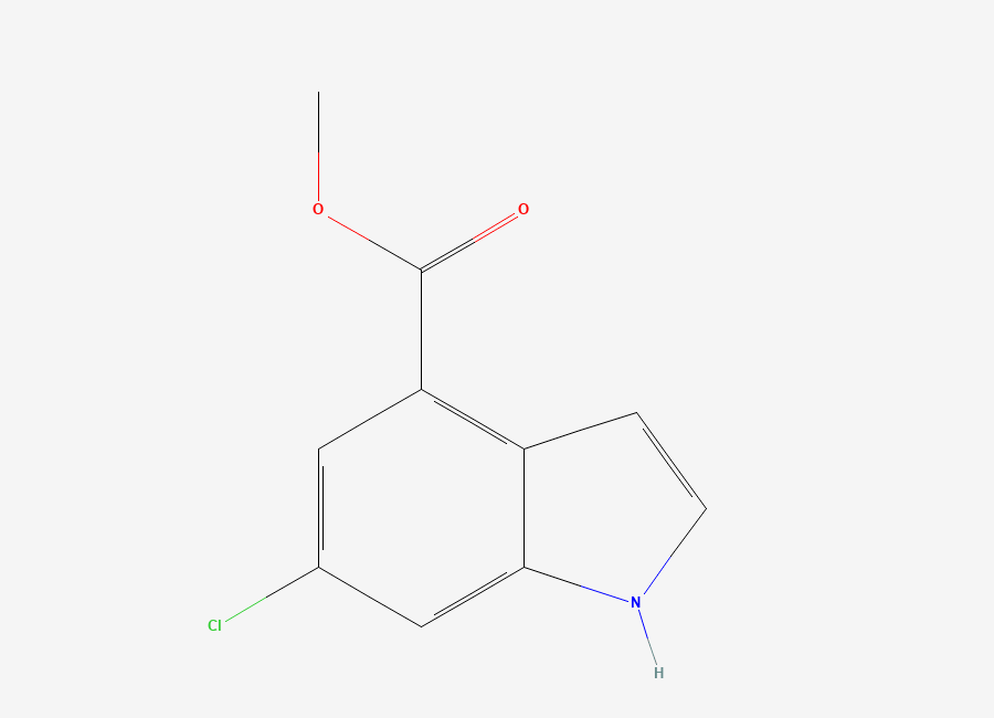 Two-dimensional chemical structure of Methyl 6-chloro-1H-indole-4-carboxylate