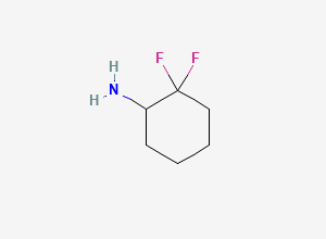 Two-dimensional chemical structure of 2,2-Difluorocyclohexanamine