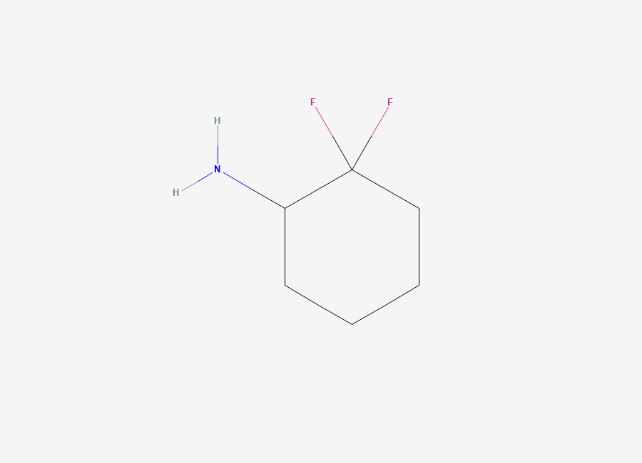 Two-dimensional chemical structure of 2,2-Difluorocyclohexanamine