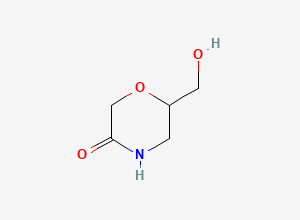 Two-dimensional chemical structure of 6-(Hydroxymethyl)morpholin-3-one