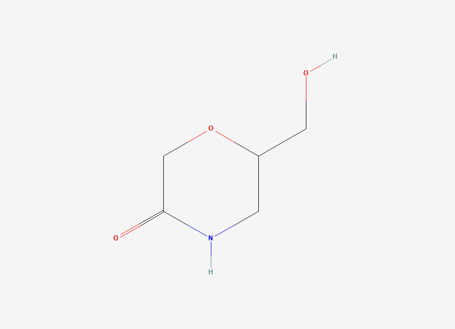Two-dimensional chemical structure of 6-(Hydroxymethyl)morpholin-3-one