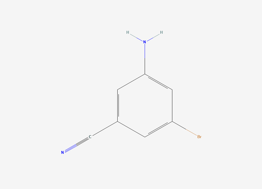 Two-dimensional chemical structure of 3-Amino-5-bromobenzonitrile