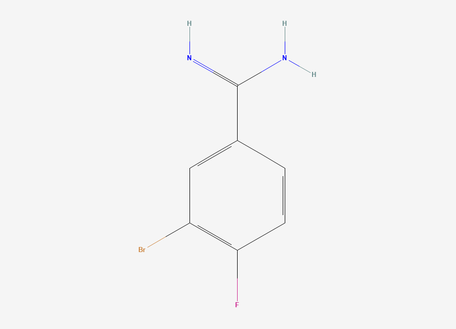 Two-dimensional chemical structure of 3-Bromo-4-fluorobenzimidamide