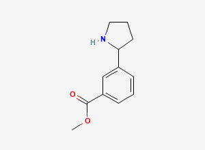 Two-dimensional chemical structure of Methyl 3-(pyrrolidin-2-yl)benzoate