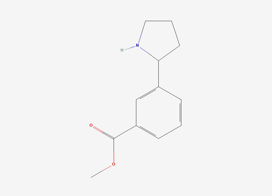 Two-dimensional chemical structure of Methyl 3-(pyrrolidin-2-yl)benzoate