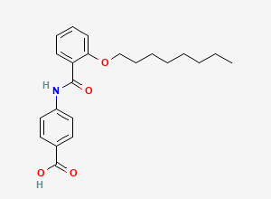 Two-dimensional chemical structure of 4-(2-(Octyloxy)benzamido)benzoic acid, CAS 51444-79-2