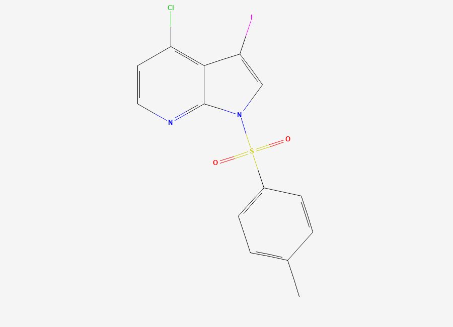 Two-dimensional chemical structure of N-Tosyl-4-chloro-3-iodo-7-azaindole